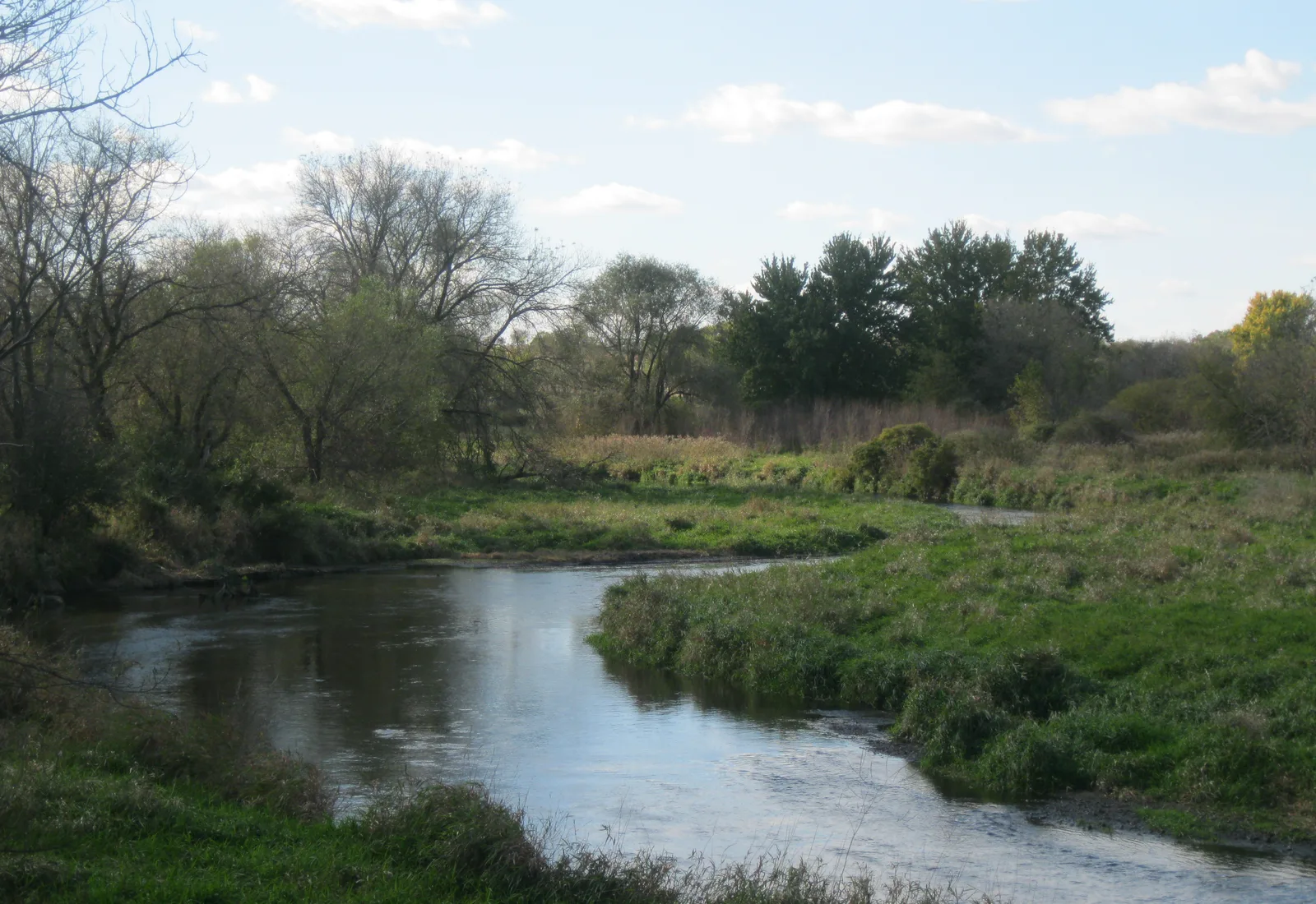 Badfish Creek flows through the Cooksville Mill and Mill Pond Site in Wisconsin.