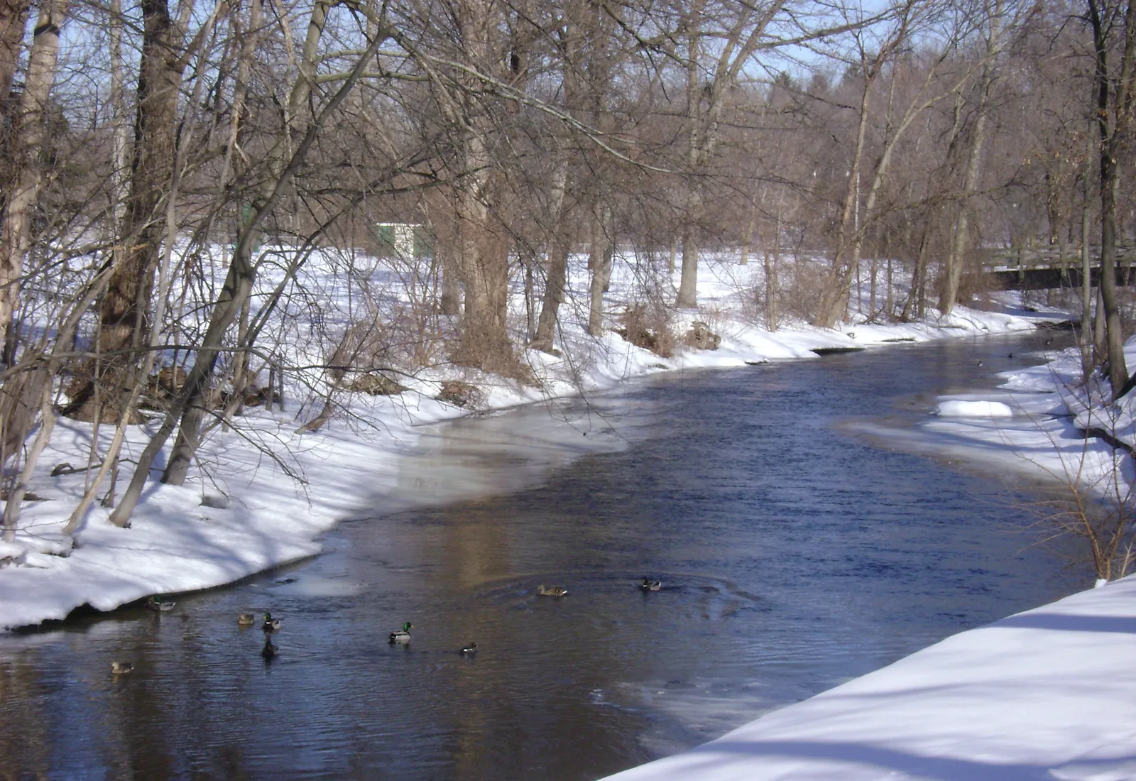 Cedar Creek flows through Cedarburg, Wisconsin.