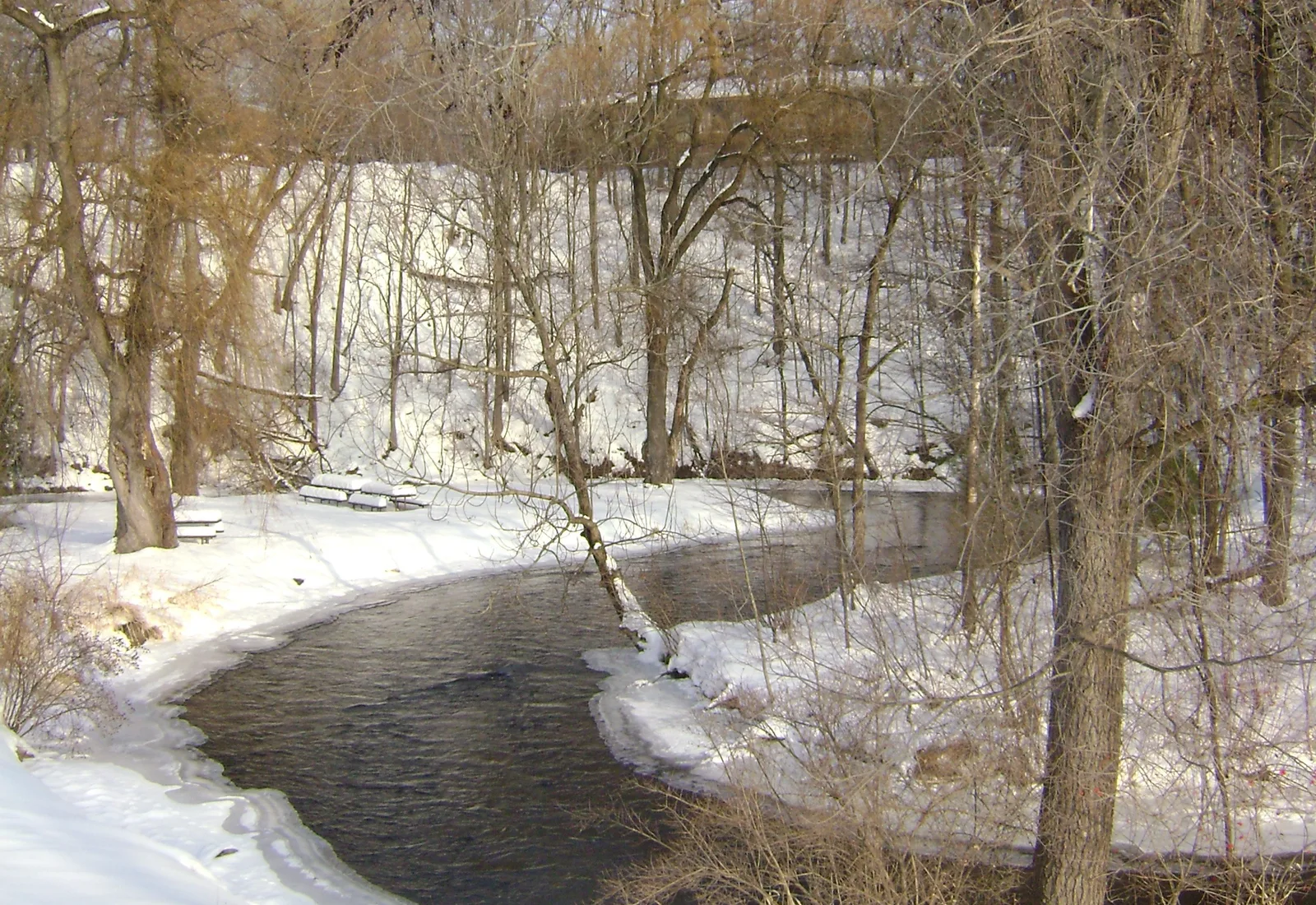 The Crystal River flows through Dayton in Waupaca County, Wisconsin.
