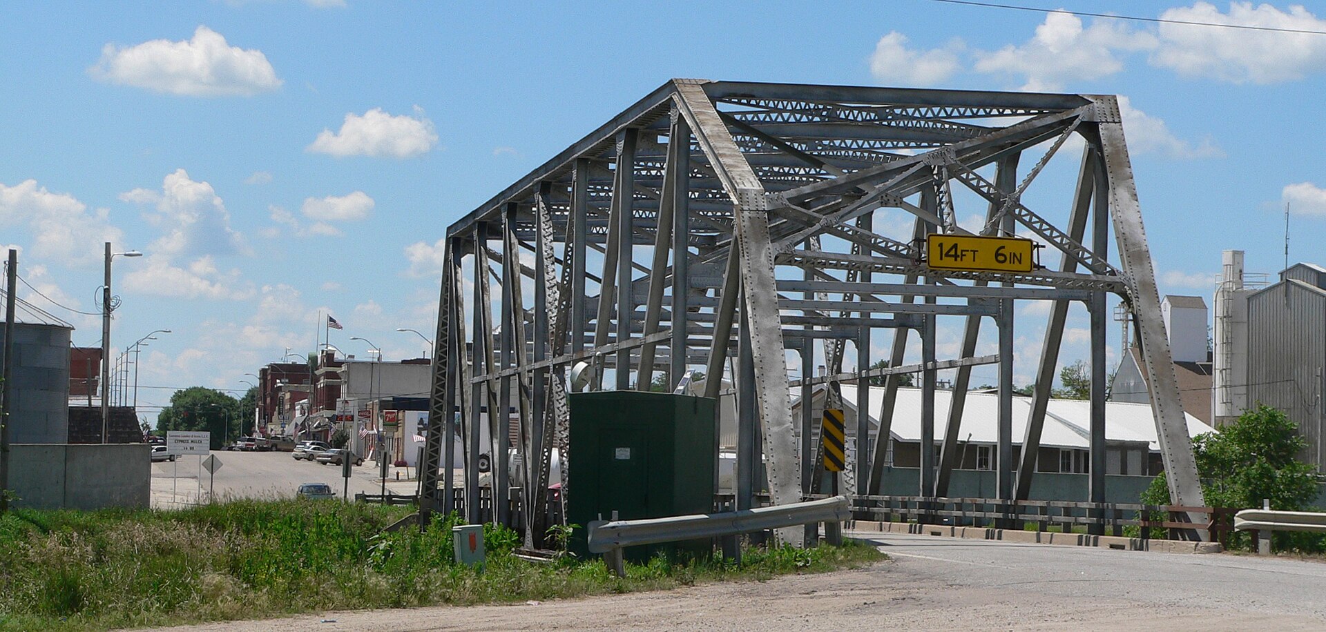 Logan Creek passes beneath the Nebraska Highway 94 bridge in Pender, Nebraska.