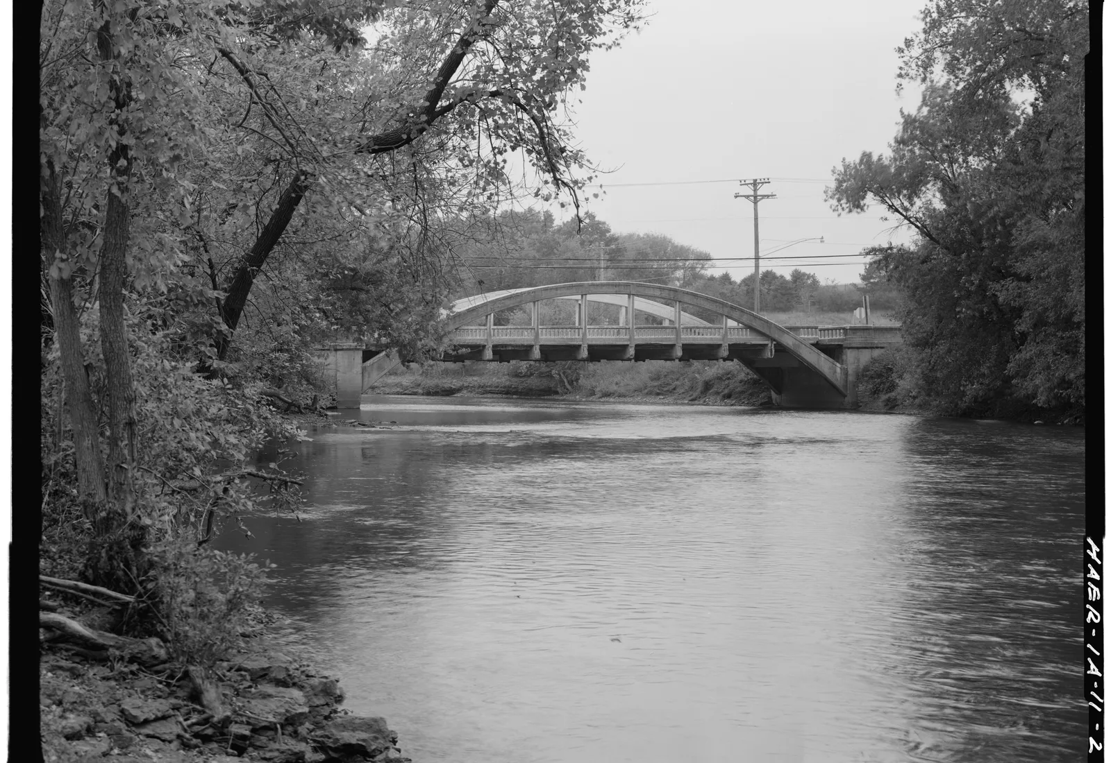Taylor Bridge spans the Winnebago River at U.S. Route 18 in Mason City, Iowa.